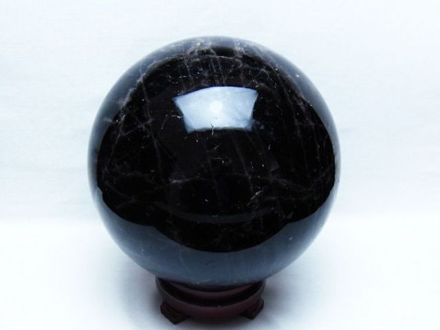 8.1Kgモリオン 純天然 黒水晶 丸玉 185mm [t572-12097]