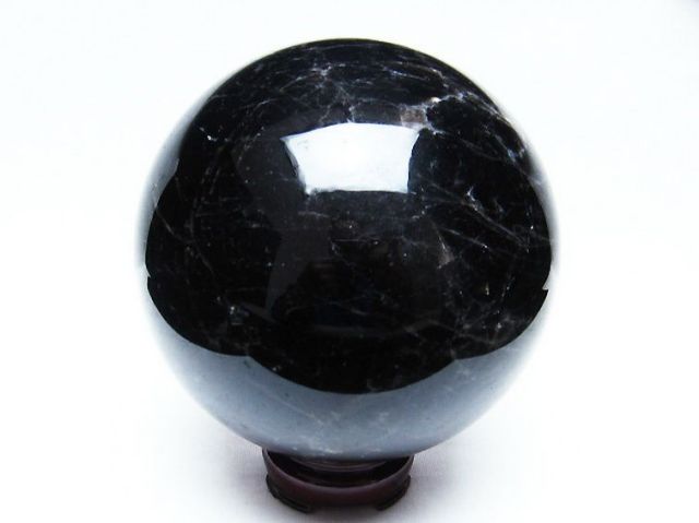 3.1Kgモリオン 純天然 黒水晶 丸玉 137mm [T572-9407]