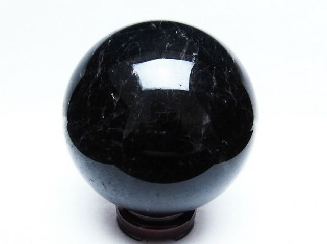 2.2Kgモリオン 純天然 黒水晶 丸玉 119mm [T572-9413]