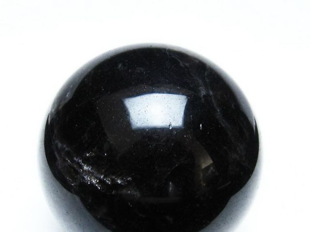モリオン 純天然 黒水晶 丸玉 72mm [T572-9609]