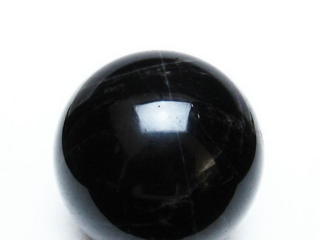 モリオン 純天然 黒水晶 丸玉 56mm [T572-9635]