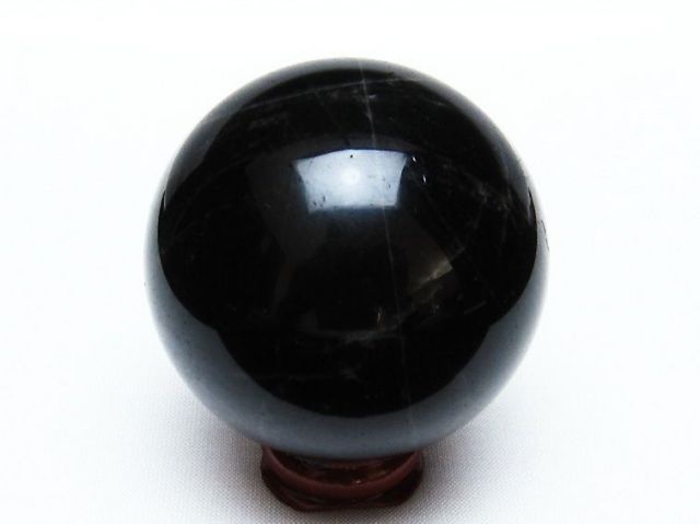 モリオン 純天然 黒水晶 丸玉 56mm [T572-9635]