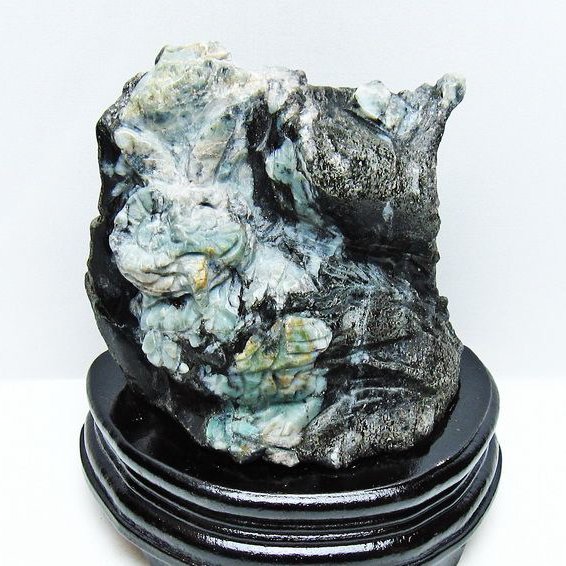 1.3Kgエメラルド 手彫り フクロウ 置物[T583-1173]