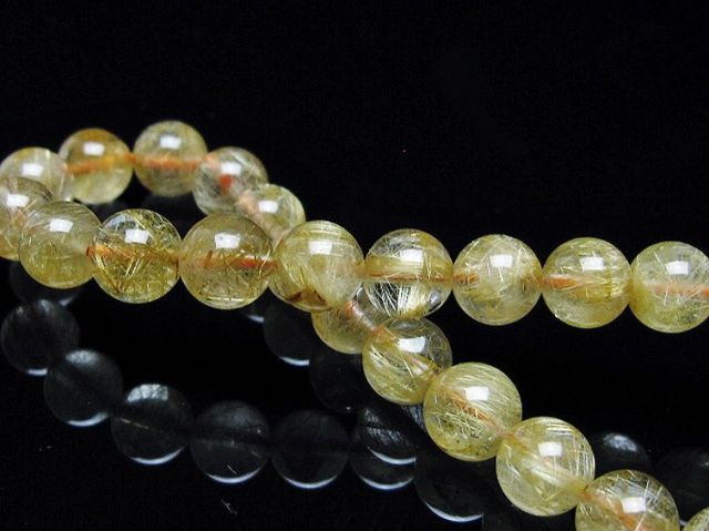 ゴールドタイチンルチルブレスレット 7mm [T6-5783]