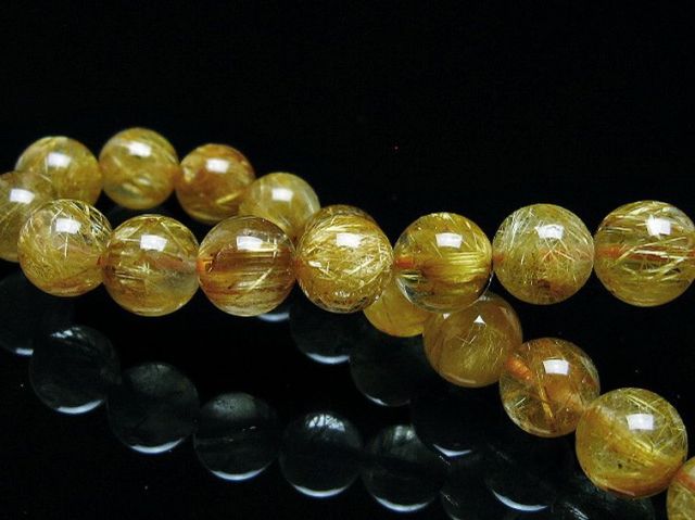 ゴールドタイチンルチルブレスレット 7mm [T6-5819]