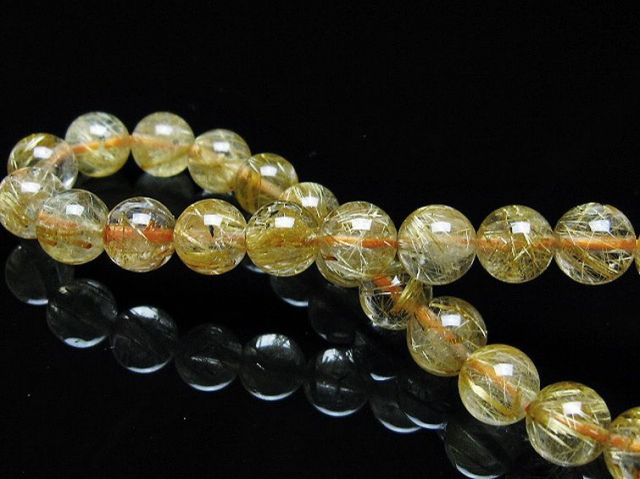 ゴールドタイチンルチルブレスレット 7mm [T6-5825]