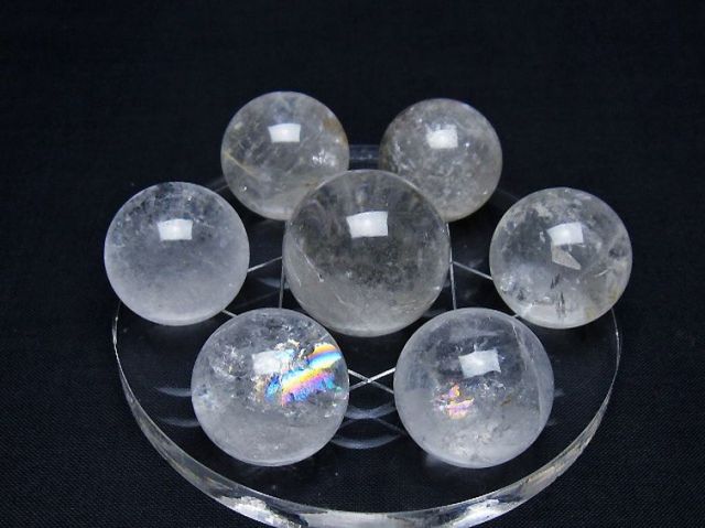 ヒマラヤ水晶丸玉 （小）直径 約57.1mm 鉱物入り インド/マニハール産ヒマラヤ水晶丸玉/水入りスフィア（球体直径