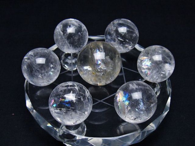 ヒマラヤ水晶丸玉七星陣 29mm [T602-2687]