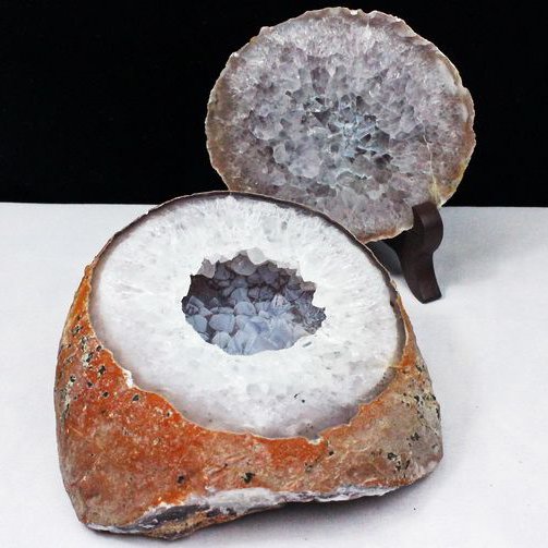 天然石 トレジャーめのう 赤 ペア 1 原石 水晶 鉱物標本