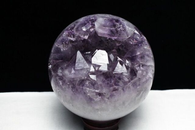 5.1Kg アメジスト笑口丸玉160mm[T610-11737] 