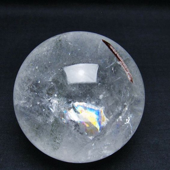 虹入りガーデンヒマラヤ水晶丸玉 64mm [T62-15355]