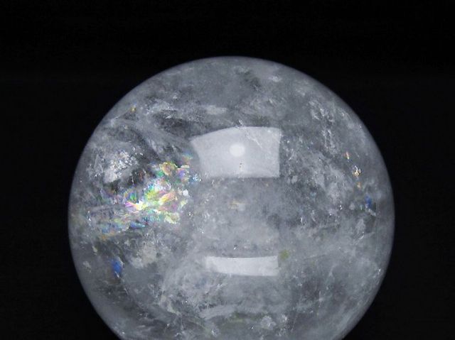 虹入りヒマラヤ水晶丸玉 85mm [T62-16124]