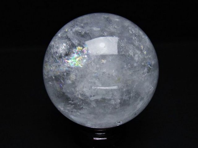 虹入りヒマラヤ水晶丸玉 85mm [T62-16124]