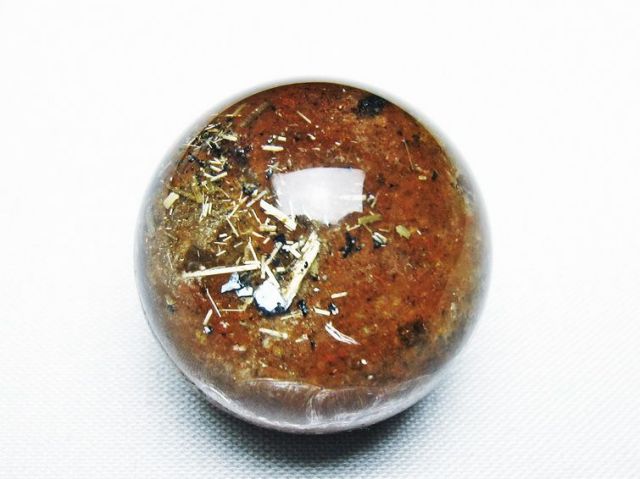 ゴールドタイチンルチル入り水晶丸玉 28mm [T637-4624]