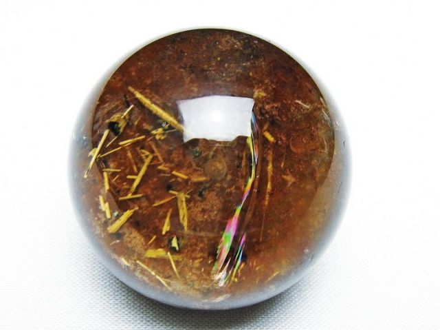 ゴールドタイチンルチル入り水晶丸玉 38mm [T637-4637]