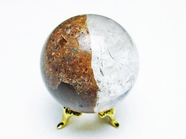 パワーストーン 天然石 ゴールドタイチンルチル入り水晶丸玉 40mm