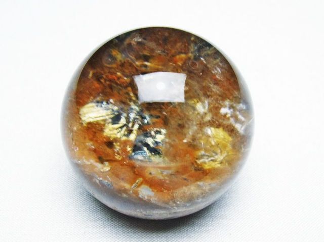 ゴールドタイチンルチル入り水晶丸玉 46mm [T637-4694]