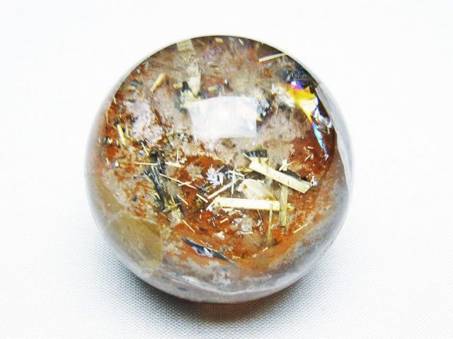 ゴールドタイチンルチル入り水晶丸玉 45mm [T637-4731]