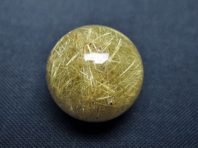 【希少】宝石級透明無垢金運アップルチル　水晶丸玉 パワーストーン 天然石 ルチル入り水晶丸玉 18mm [T637-4745]