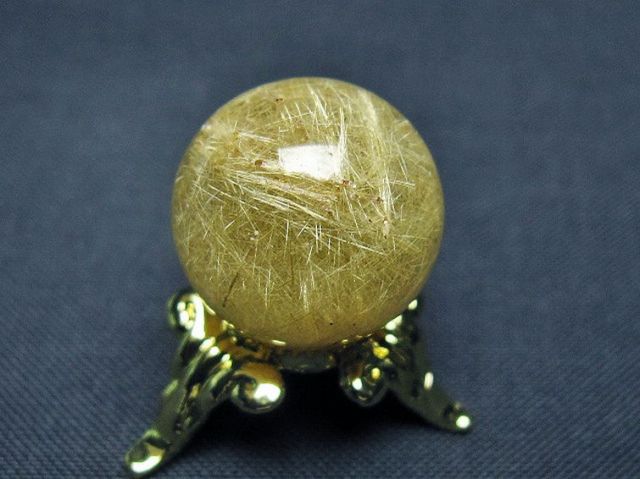 パワーストーン 天然石 ルチル入り水晶丸玉 18mm [T637-4745]