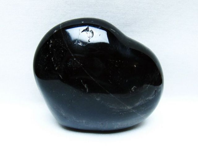 モリオン 純天然 黒水晶 ハート 置物 [t643-4751]
