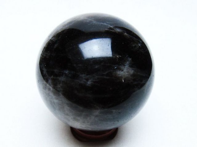 モリオン 純天然 黒水晶 丸玉 54mm [t643-4865]