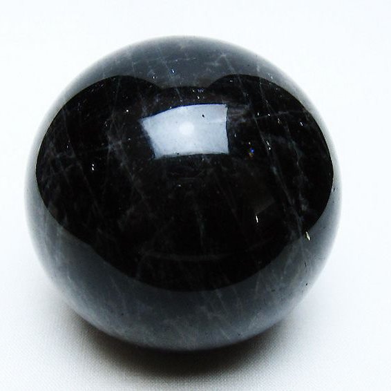 モリオン 純天然 黒水晶 丸玉 61mm [t643-4912]