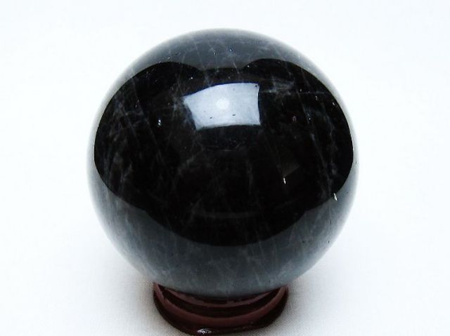 モリオン 純天然 黒水晶 丸玉 61mm [t643-4912]