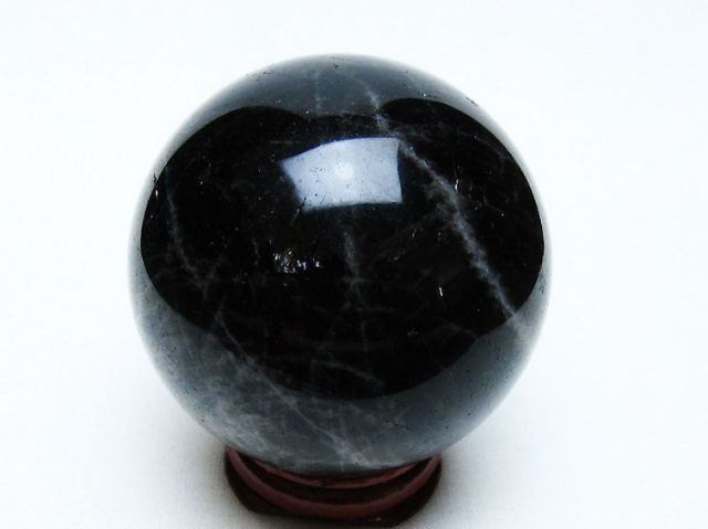 モリオン 純天然 黒水晶 丸玉 60mm [t643-4917]