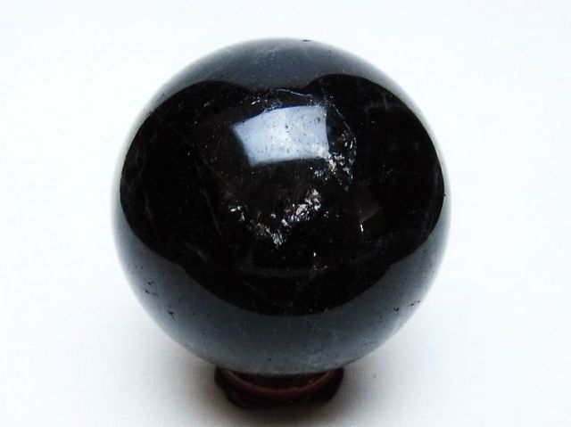 モリオン 純天然 黒水晶 丸玉 58mm [t643-4968]
