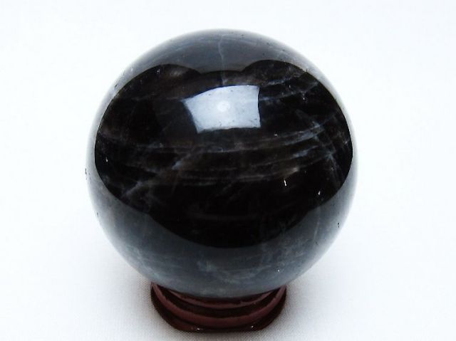 モリオン 純天然 黒水晶 丸玉 60mm [t643-4973]