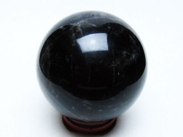 ang3 純天然モリオン 黒水晶 丸玉 大玉2.4Kg 木製台座付き！ ang3 純