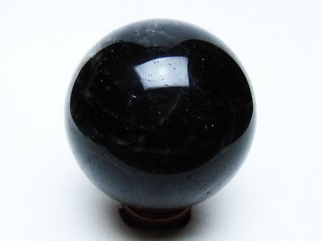 モリオン 純天然 黒水晶 丸玉 58mm [t643-4992]