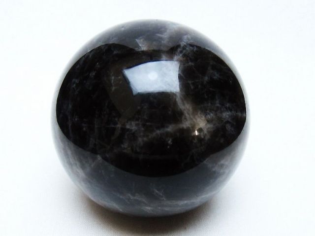 モリオン 純天然 黒水晶 丸玉 74mm [t643-5181]