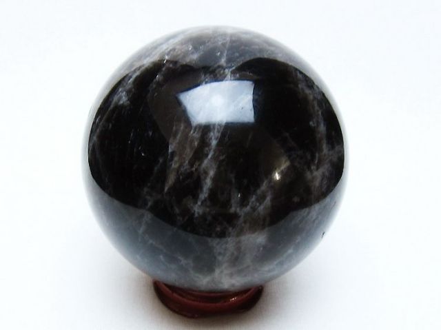 モリオン 純天然 黒水晶 丸玉 74mm [t643-5181]