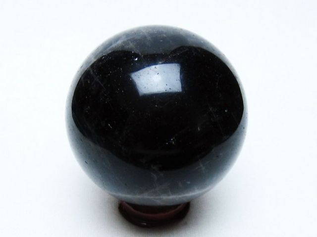 モリオン 純天然 黒水晶 丸玉 56mm [t643-5219]