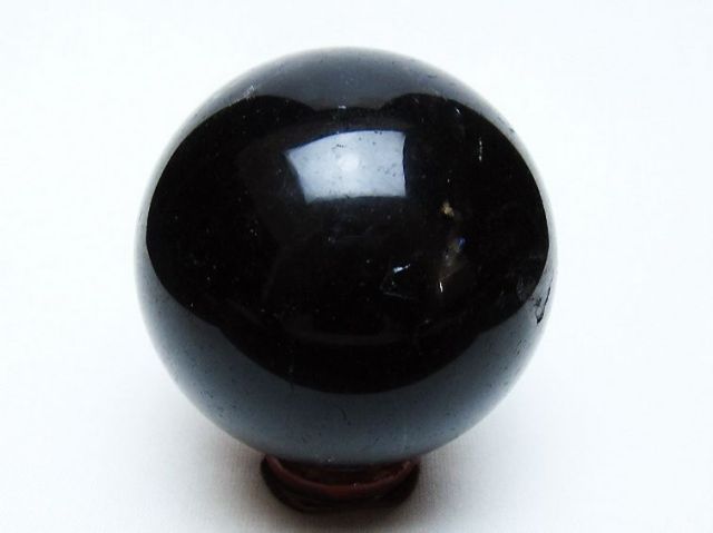 モリオン 純天然 黒水晶 丸玉 58mm [t643-5259]