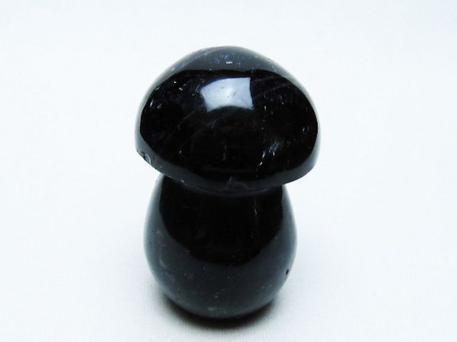 パワーストーン 天然石 モリオン 純天然 黒水晶 きのこ 置物[T653-4187]