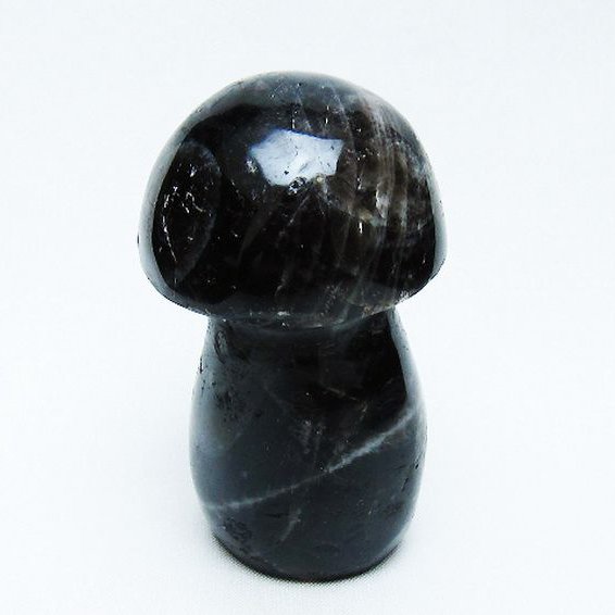 パワーストーン 天然石 モリオン 純天然 黒水晶 きのこ 置物[T653-4306]
