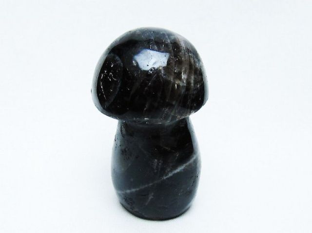 パワーストーン 天然石 モリオン 純天然 黒水晶 きのこ 置物[T653-4306]