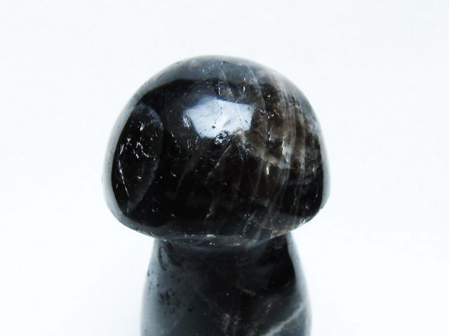 パワーストーン 天然石 モリオン 純天然 黒水晶 きのこ 置物[T653-4306]