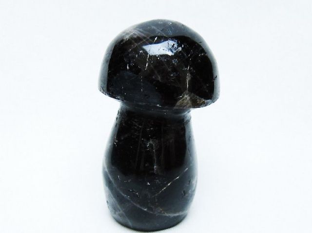 パワーストーン 天然石 モリオン 純天然 黒水晶 きのこ 置物[T653-4306]