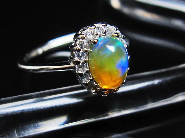 パワーストーン 天然石 プレシャスオパール指輪(12号)[T674-2962]