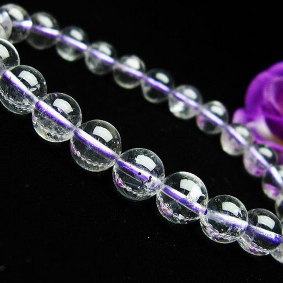 ブルーストロベリークォーツ水晶ブレスレット8mm[T687-575]