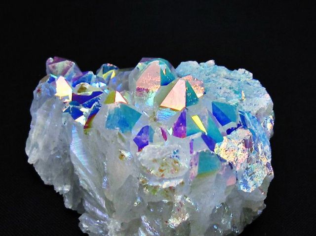 レインボーオーラ水晶クラスター[T693-4566]