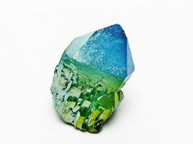オーラ水晶 オーラクリスタル カテドラルライブラリー 原石 (グリーン)[T693-5287]