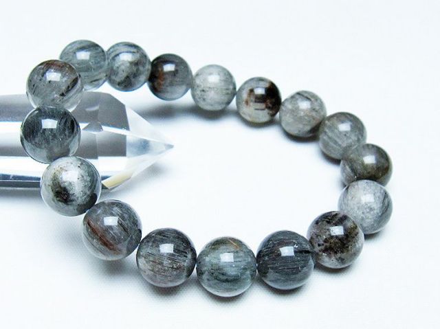 パワーストーン 天然石 トルマリンルチルブレスレット 12mm [T702-6653]