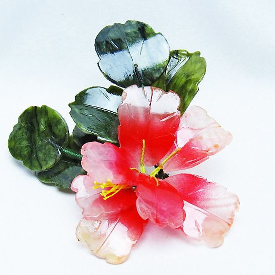 アゲートツツジ鉢植え置物[T726-1579]