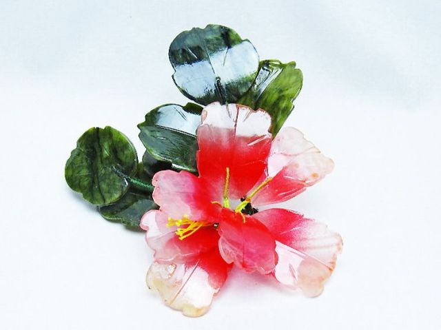 アゲートツツジ鉢植え置物[T726-1579]