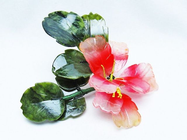 アゲートツツジ鉢植え置物[T726-1579]